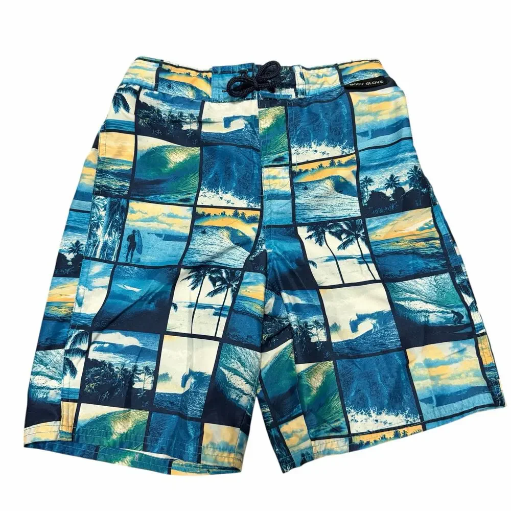 Lot of 3 Boys Bathing Suits Hurley Cat & Jack Body Glove Sz M